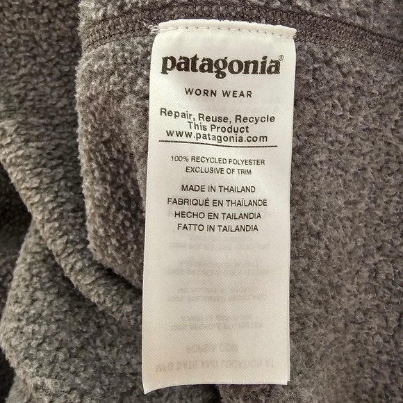 PATAGONIA Gray Worn Wear Men's Better 1/4 Zip Pullover Knit Fleece Sweater Sz L - Picture 10 of 15